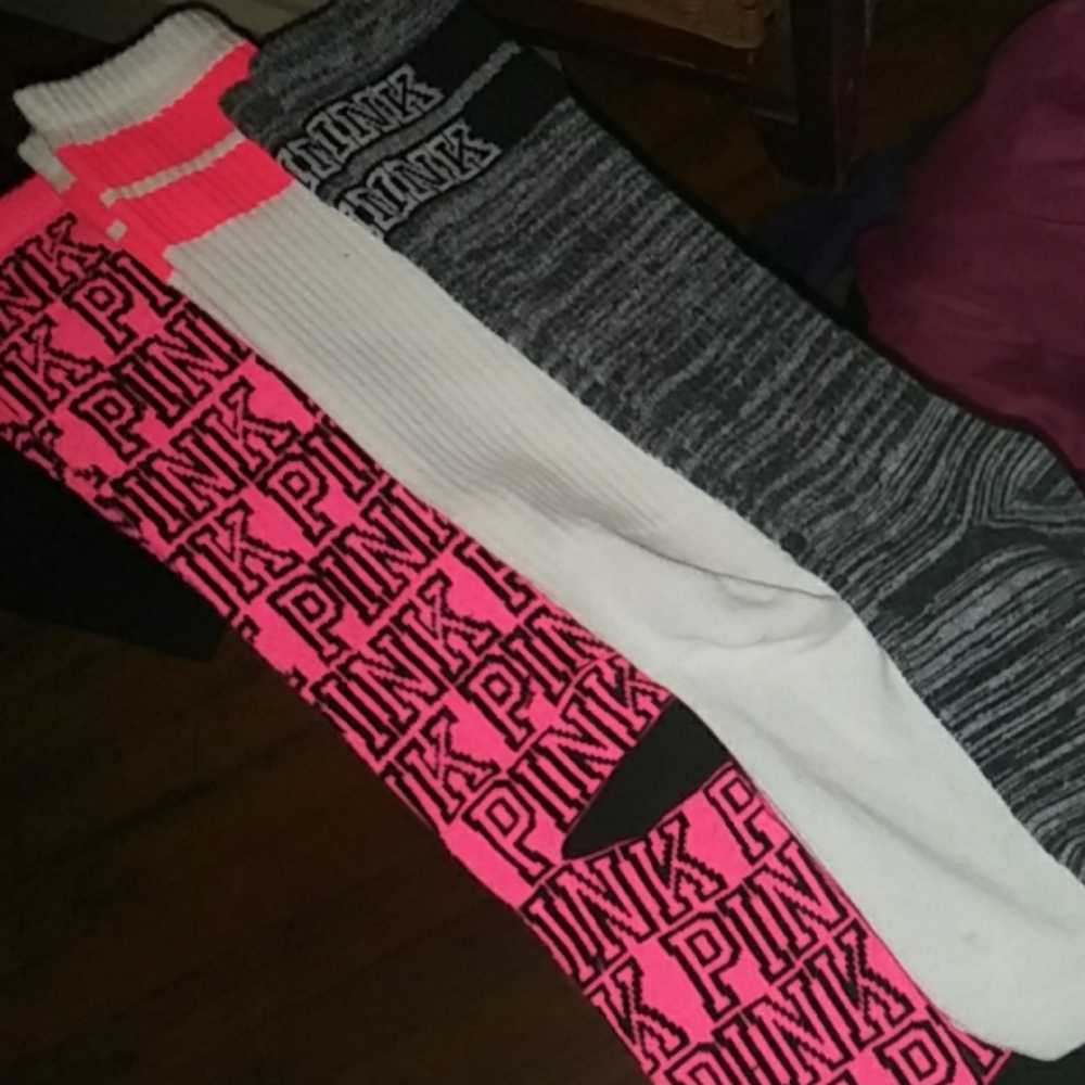 Victoria secret pink knee high socks
